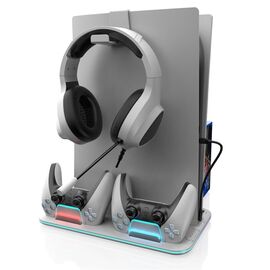 Trade Invaders - RGB Cooling and Charging Station - PS5 / PS5 Slim (White) / PlayStation 5