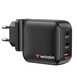 Verbatim - 100WGaN Charger, 3 Port US plug with EU and UK adaptors / Electronics