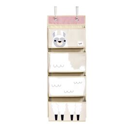 3 Sprouts - Hanging Wall Organizer - White Llama / Baby and Children