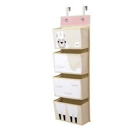 3 Sprouts - Hanging Wall Organizer - White Llama / Baby and Children