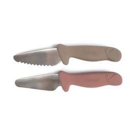 Filibabba - Beginner's cutting knives - 2-pack - Warm Grey + Rose - (FI-03338) / Baby and Children
