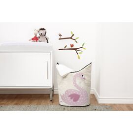 3 Sprouts - Laundry Hamper - Pink Swan / Baby and Children