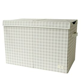 3 Sprouts - Recycled Folding Toy Chest - Gingham Beige / Baby and Children
