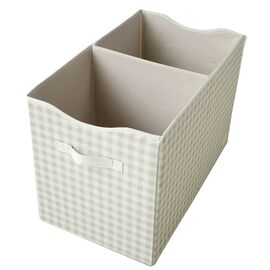 3 Sprouts - Recycled Folding Toy Chest - Gingham Beige / Baby and Children