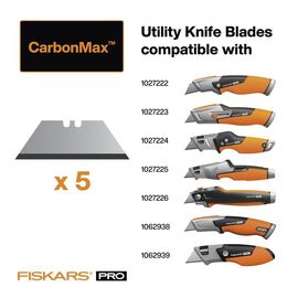 Fiskars - CarbonMax Utility Knife Blades - 5 Pack / Sport and Outdoor