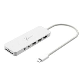 J5create - Eco-Friendly USB-C Multi-Port Hub With Power Delivery - White / Computers