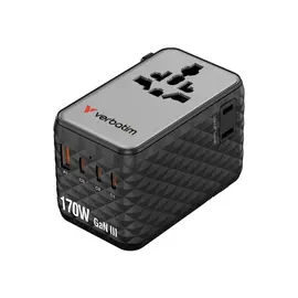 Verbatim - Charge N Travel 170W Universal Travel Adapter Black / Electronics