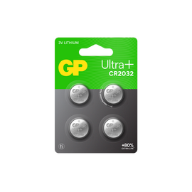 GP - Ultra Plus Lithium Cell Battery CR2032, 3V - 4-pack / Electronics