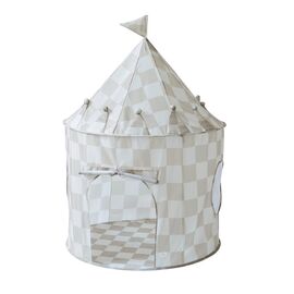 3 Sprouts - Play Tent - Checkerboard Beige - Height: 135 cm, Diameter: 100 cm / Baby and Children