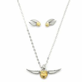 Harry Potter Golden Snitch necklace and earrings set