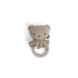 Smallstuff - Rattle, bear face on silicone ring, nature (40008-90) / Toys