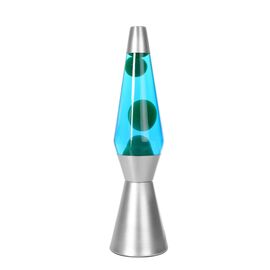 iTotal - Lava Lamp 36 cm - Silver Base, Blue Liquid and Green Wax (XL1787) / Toys