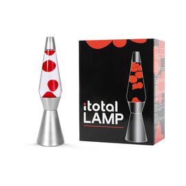 iTotal - Lava Lamp - Silver Base, See-through Liquid and Red Wax - Red - 36 cm (1270397) / Toys