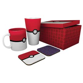 POKEMON Pack Glass + Mug + 2 Coasters - Pokéball - XXL / Fan Shop and Merchandise |  Techbox