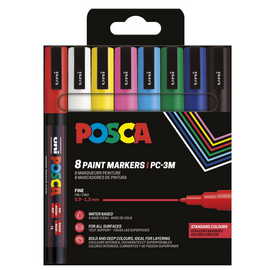 Posca - Fine Tip Pen - Basic Colors, 8 pc (401659) / Toys