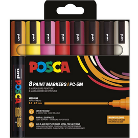 Posca - PC5M - Medium Tip Pen - Warm colors, 8 pc (401670) / Toys