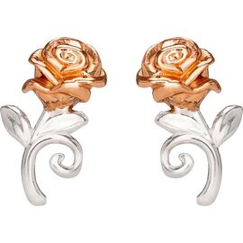 Disney Beauty and the Beast Rose sterling silver earrings