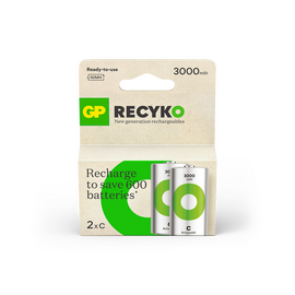 GP - ReCyko Rechargeable Battery, Size C, 3000 mAh, 1.2V (2-pack) / Electronics