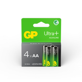 GP - Ultra Plus Alkaline Battery, Size AA, 15AU/LR6, 1.5V (4-pack) / Electronics