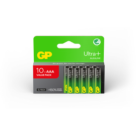 GP - Ultra Plus Alkaline Battery, Size AAA, 24AU/LR03, 1.5V (10-pack) / Electronics