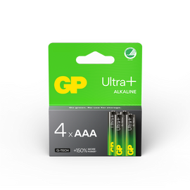 GP - Ultra Plus Alkaline Battery, Size AAA, 24AU/LR03, 1.5V (4-pack) / Electronics