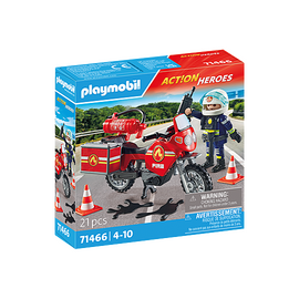 PLAYMOBIL - Fire Motorcycle & Oil Spill Incident (71466) / Toys - Playmobil - Collectibles - Techbox