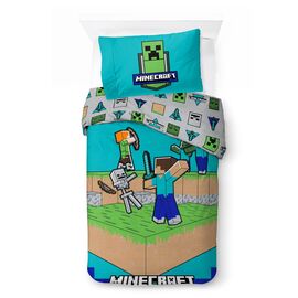 Bed Linen - Adult Size 140 x 200 cm - Minecraft The fight is on (1029658) / Baby and Children