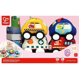 Hape - Pull-Back Plush Car Set (87-0076) / Toys