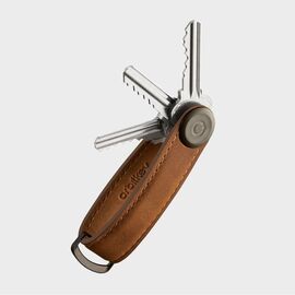Orbitkey - Crazy Horse Leather Key Organiser - Chestnut Brown/Brown / Gadgets