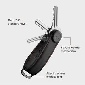 Orbitkey - Crazy Horse Leather Key Organiser - Obsidian Red / Gadgets