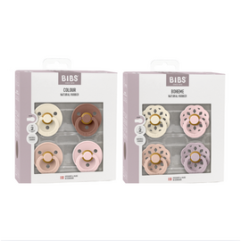 BIBS - Pacifier Colour 4 PACK - Ivory/Blush/Woodchuck/Blossom + 4 PACK - Dusky Lilac Mix - Size 2 / Baby and Children