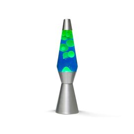 iTotal - Lava Lamp 36 cm - Silver Base, Blue Liquid and White Wax (XL1764) / Toys
