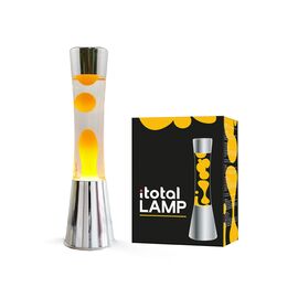 iTotal - Lava Lamp with Silver Base, See-through Liquid and Orange Wax - Orange - 40 cm / Toys