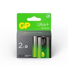 GP - Ultra Plus Alkaline D-batteri, 13A/LR20, 2-pack / Electronics