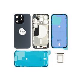 For iPhone/iPad (AP15P24BLP) Rear Cover - Blue Titanium (Pulled incl middle frame), for model iPhone 15 Pro (with buttons and without smallparts) - Smartphone Covers & Frames - Smartphone - Techbox