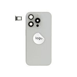 For iPhone/iPad (AP15P24WP) Rear Cover - White Titanium (Pulled incl middle frame), for model iPhone 15 Pro (with buttons and without smallparts) - Smartphone Covers & Frames - Smartphone - Techbox
