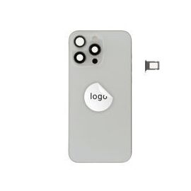 For iPhone/iPad (AP15PM24WP) Rear Cover - White Titanium (Pulled incl middle frame), for model iPhone 15 Pro Max (with buttons and without smallparts) - Smartphone Covers & Frames - Smartphone - Techbox