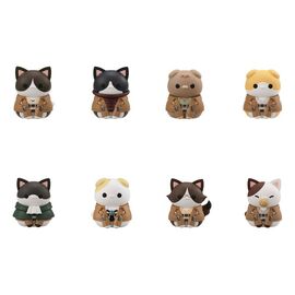 Attack on Titan Mega Cat Project Attack on Tinyan Trading Figures Gathering Scout Regiment danyan! 3 cm Assortment (8) - Figurines - Collectibles - Techbox