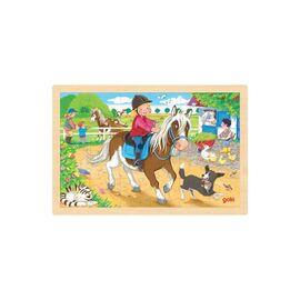 GOKI - Pony farm &  Visit at the zoo, Puzzle - 2 x 24 pieces (1240272/1240280) / Toys