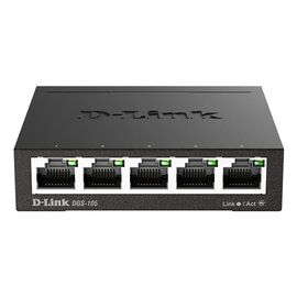 D-Link - DGS-105 - 5-Port 10/100/1000 Gigabit Metal Housing Desktop Switch Black / Computers