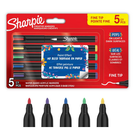 Sharpie - Creative Acrylic 5‑Blister - Assorted Colours - Fine Tip (2212912) / Toys