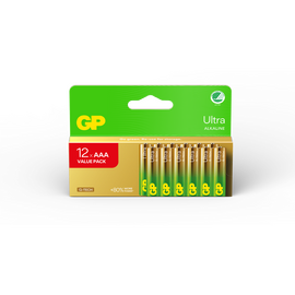 GP - Ultra Alkaline Battery, Size AAA, 24AU/LR03, 1.5V (12-pack) / Electronics