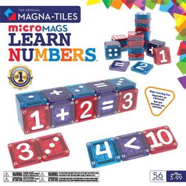 MAGNA-TILES® - Learn Numbers and Math - 56 microMAGS pieces (90464) / Toys