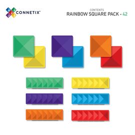 Connetix - Rainbow Square Pack 42 Pieces - (CT-R-00042-SQ) / Toys