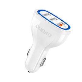 Dudao car charger quick charge Quick Charge 3.0 QC3.0 2.4A 18W 3x USB white (R7S white) - Car Chargers - Smartphone Chargers - Techbox