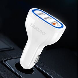 Dudao car charger quick charge Quick Charge 3.0 QC3.0 2.4A 18W 3x USB white (R7S white) - Car Chargers - Smartphone Chargers - Techbox