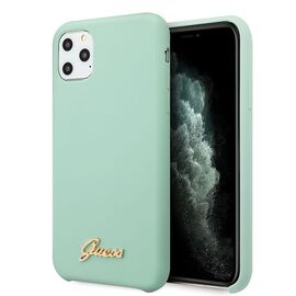 Guess GUHCN65LSLMGG iPhone 11 Pro Max green/green hard case Silicone Vintage Gold Logo | Techbox