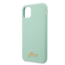 Guess GUHCN65LSLMGG iPhone 11 Pro Max green/green hard case Silicone Vintage Gold Logo | Techbox