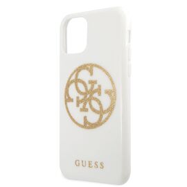 Guess GUHCN65TPUWHGLG iPhone 11 Pro Max white/white hard case Glitter 4G Circle Logo | Techbox
