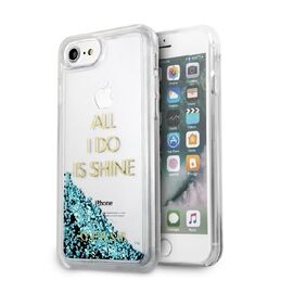 Guess GUHCP7GLUQBL iPhone 6/7/8 /SE 2020 / SE 2022 blue/blue hard case Liquid Glitter Party | Techbox